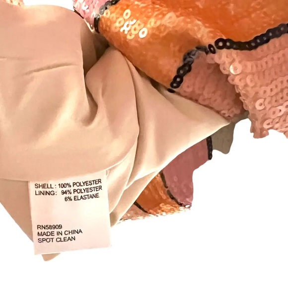 COPY - Gianni Bini | Alston Stripe Sequin Dress NWT size 6, 10 orange pink - Picture 10 of 11